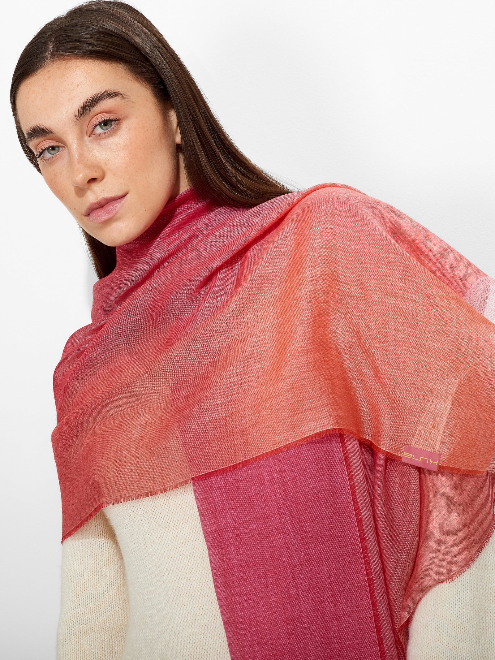 Estola Zulma De Baby Alpaca Color Rojo