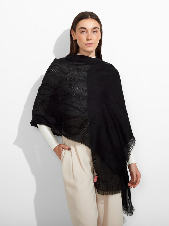 Estola Zuniga De Baby Alpaca Color Negro
