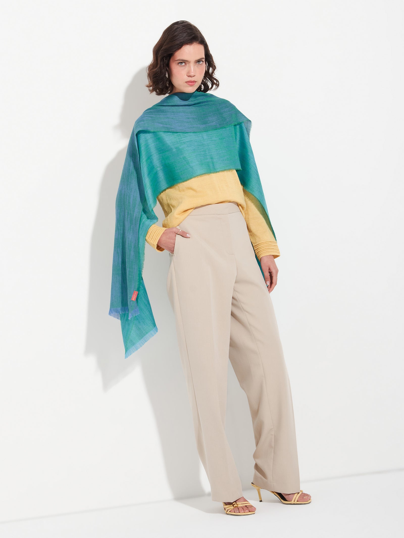 Zankov Baby Alpaca Green Stole