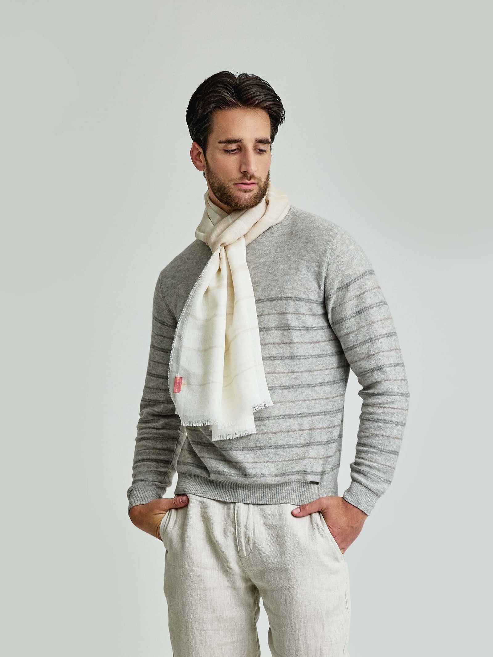 Wallenberg Baby Alpaca Stole Ecru/Beige