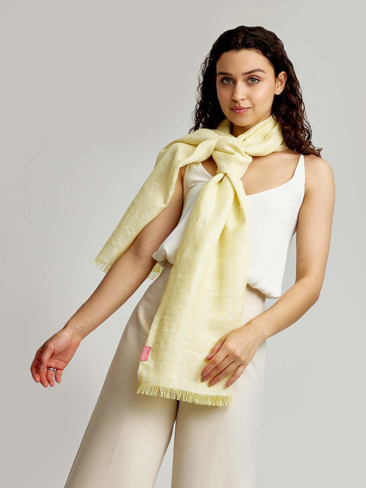 Estola Willkomen De Lino Color Amarillo
