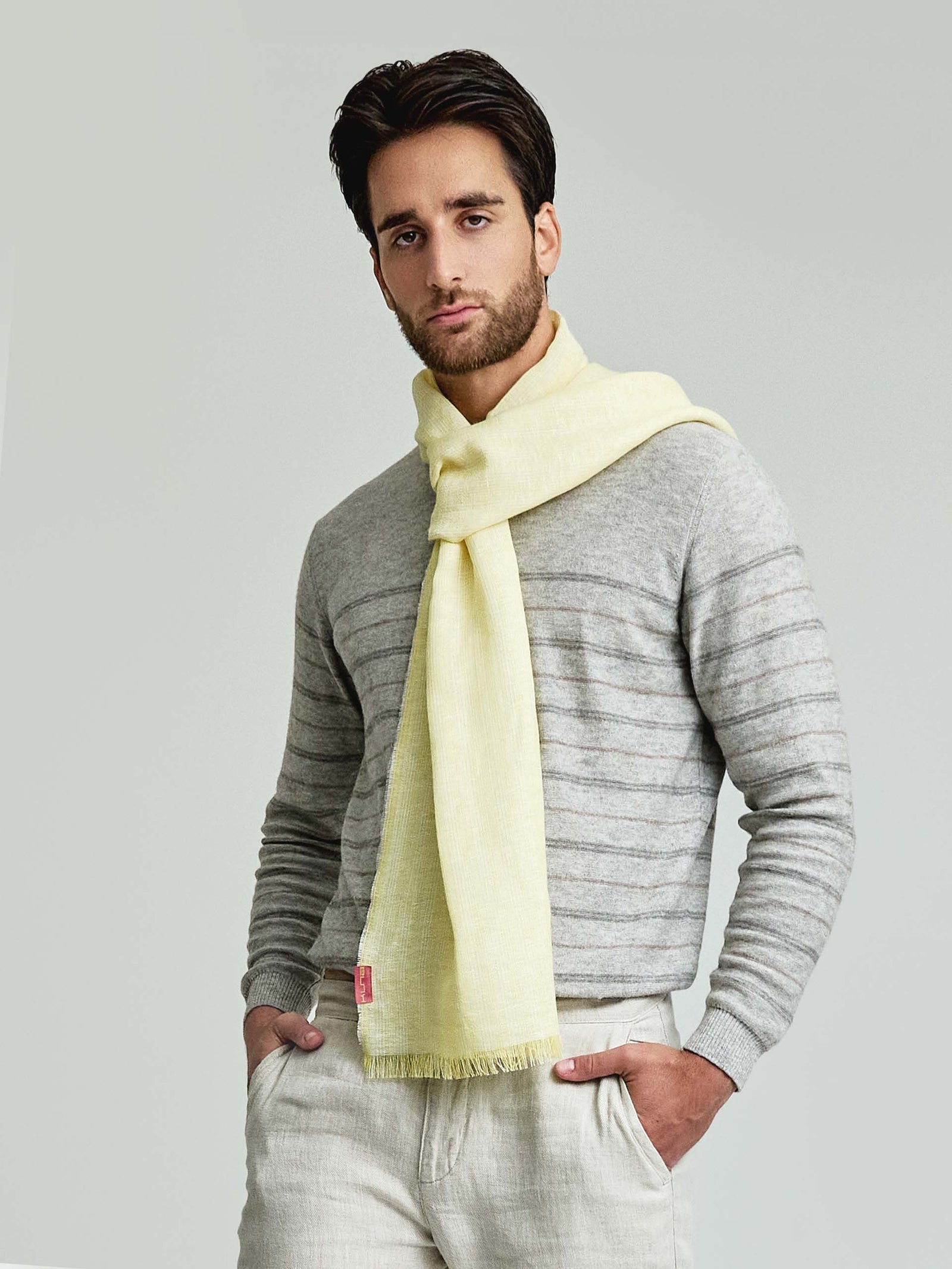 Estola Willkomen De Lino Color Amarillo