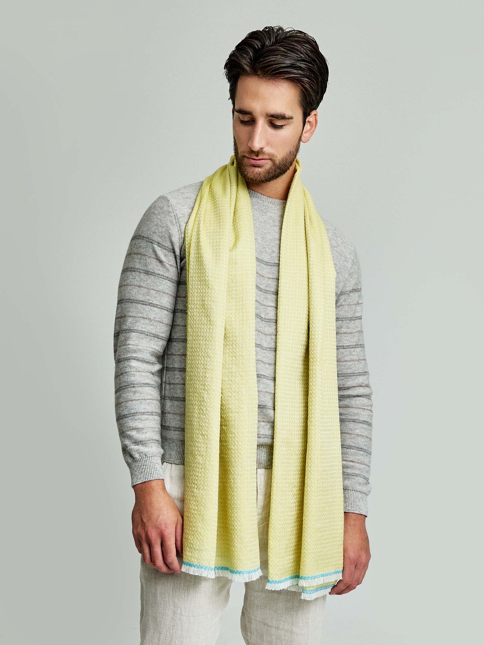 Wayne Baby Alpaca Stole in Lime Green