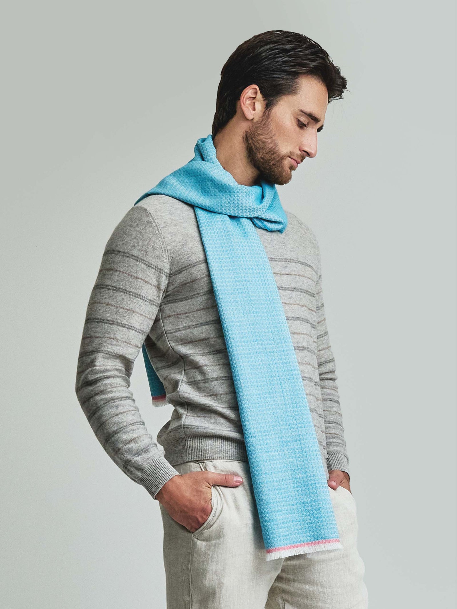 Wayne Turquoise Baby Alpaca Stole