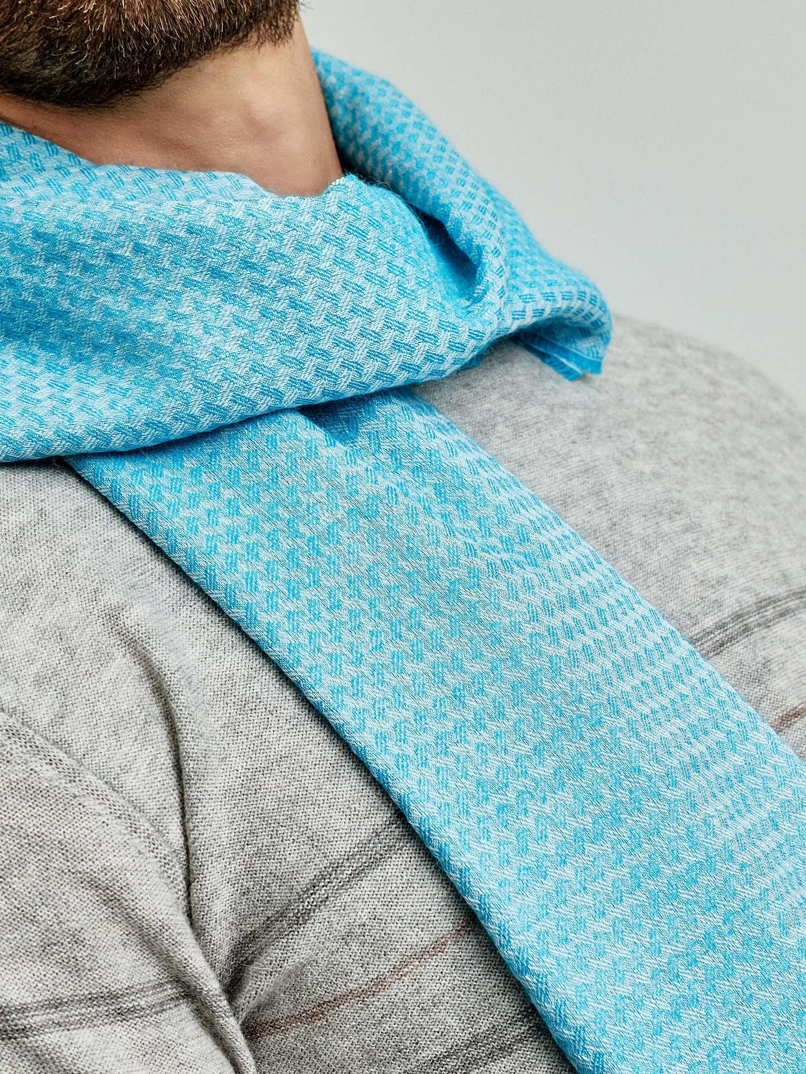 Wayne Turquoise Baby Alpaca Stole