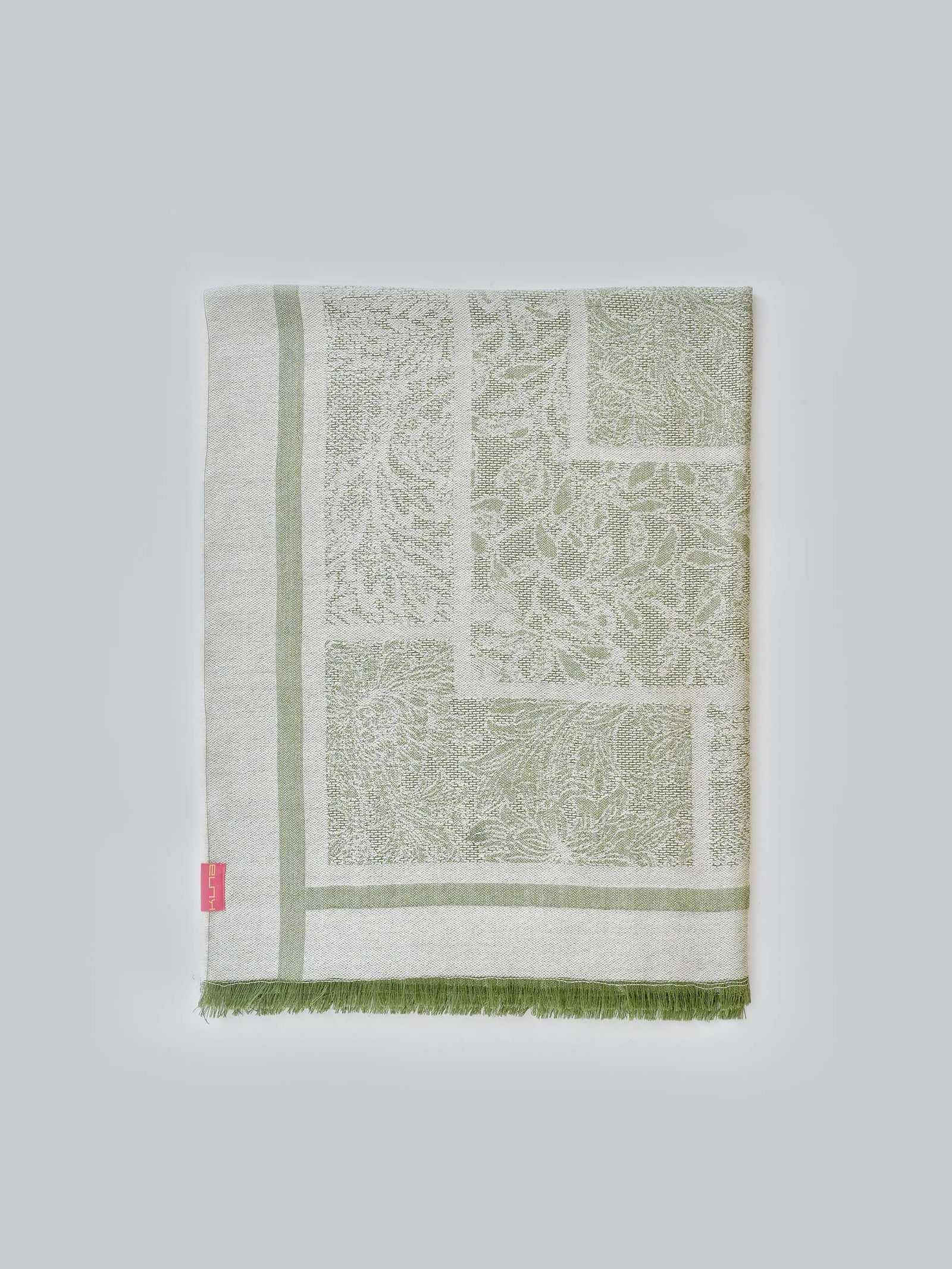Baby Alpaca Water Scarf in Green