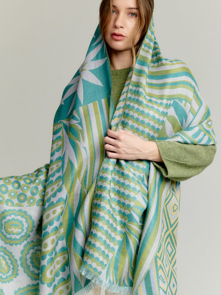 Estola Ysily De Baby Alpaca Color Verde