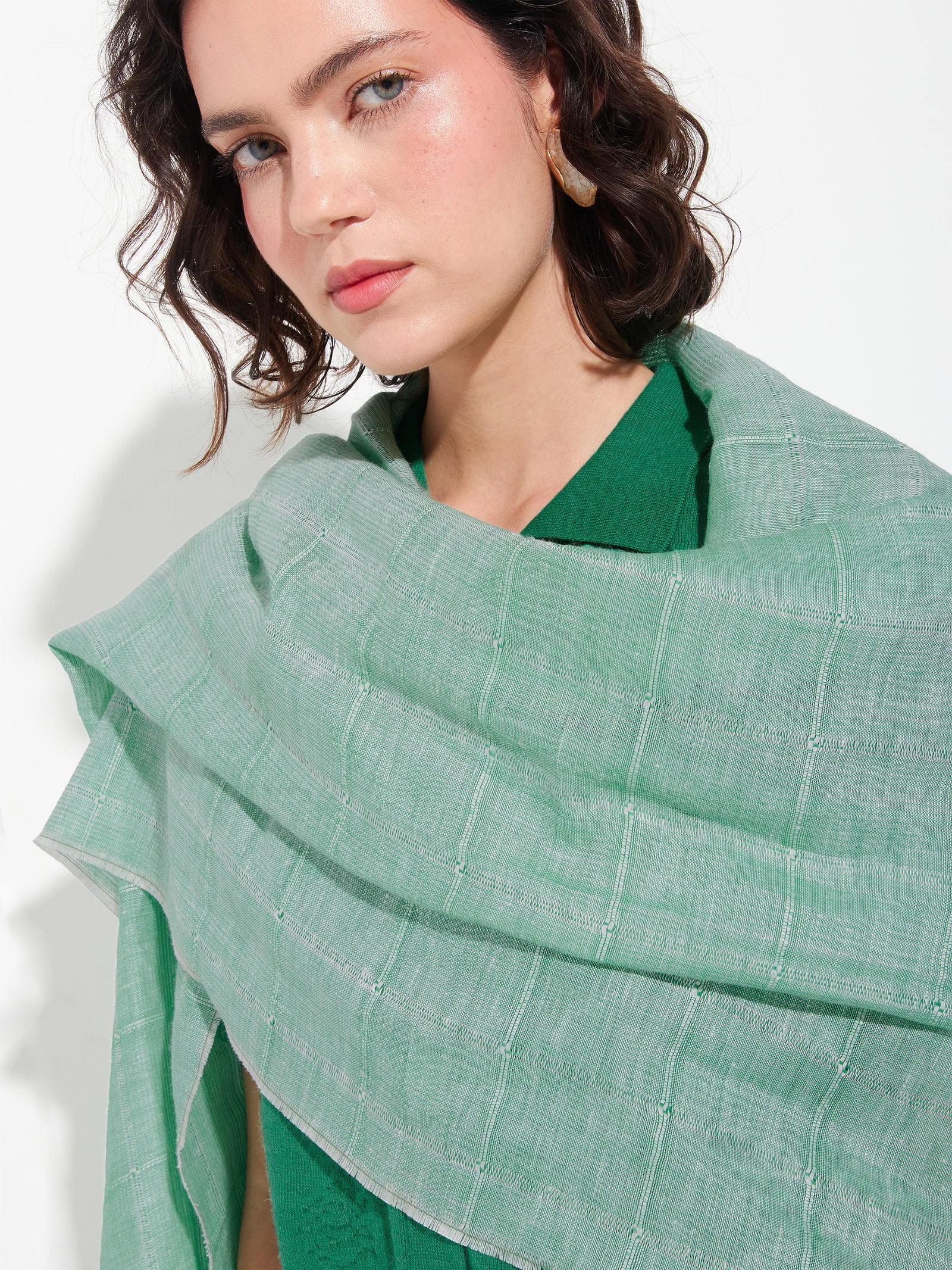 Green Zoda Baby Alpaca Stole