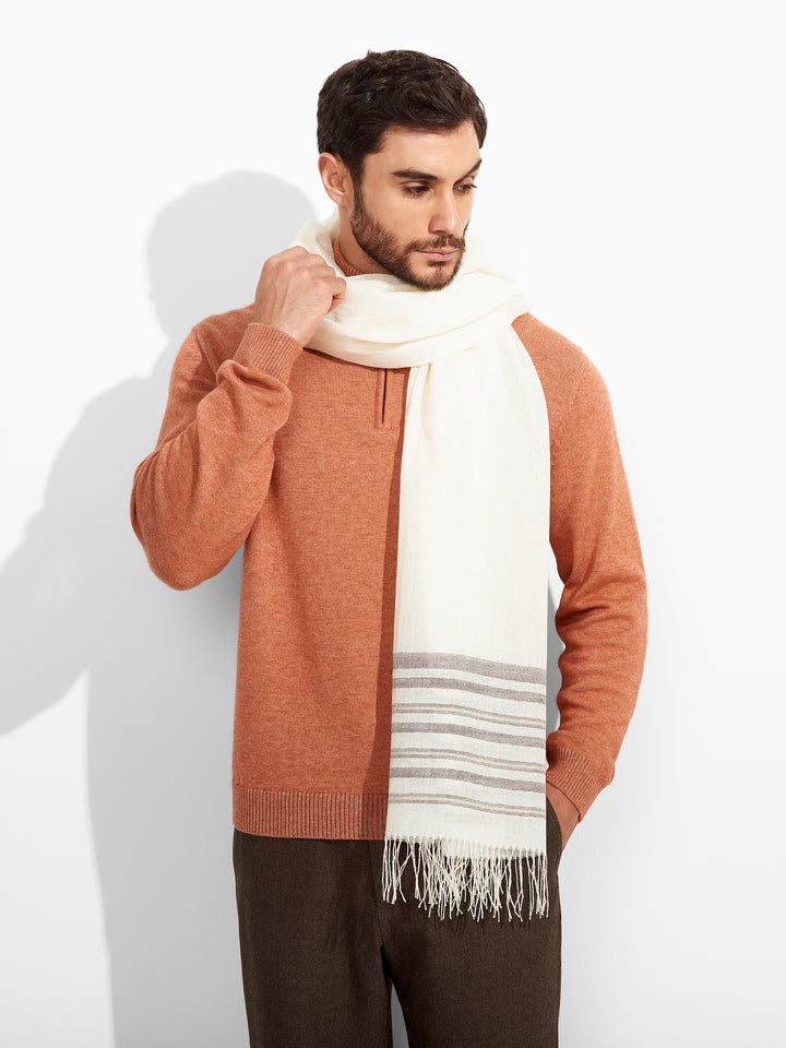 Estola Mao De Baby Alpaca Color Ecru