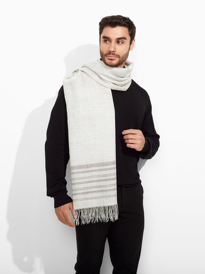 Estola Mao De Baby Alpaca Color Gris