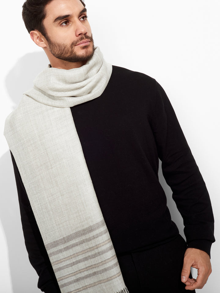 Estola Mao De Baby Alpaca Color Gris