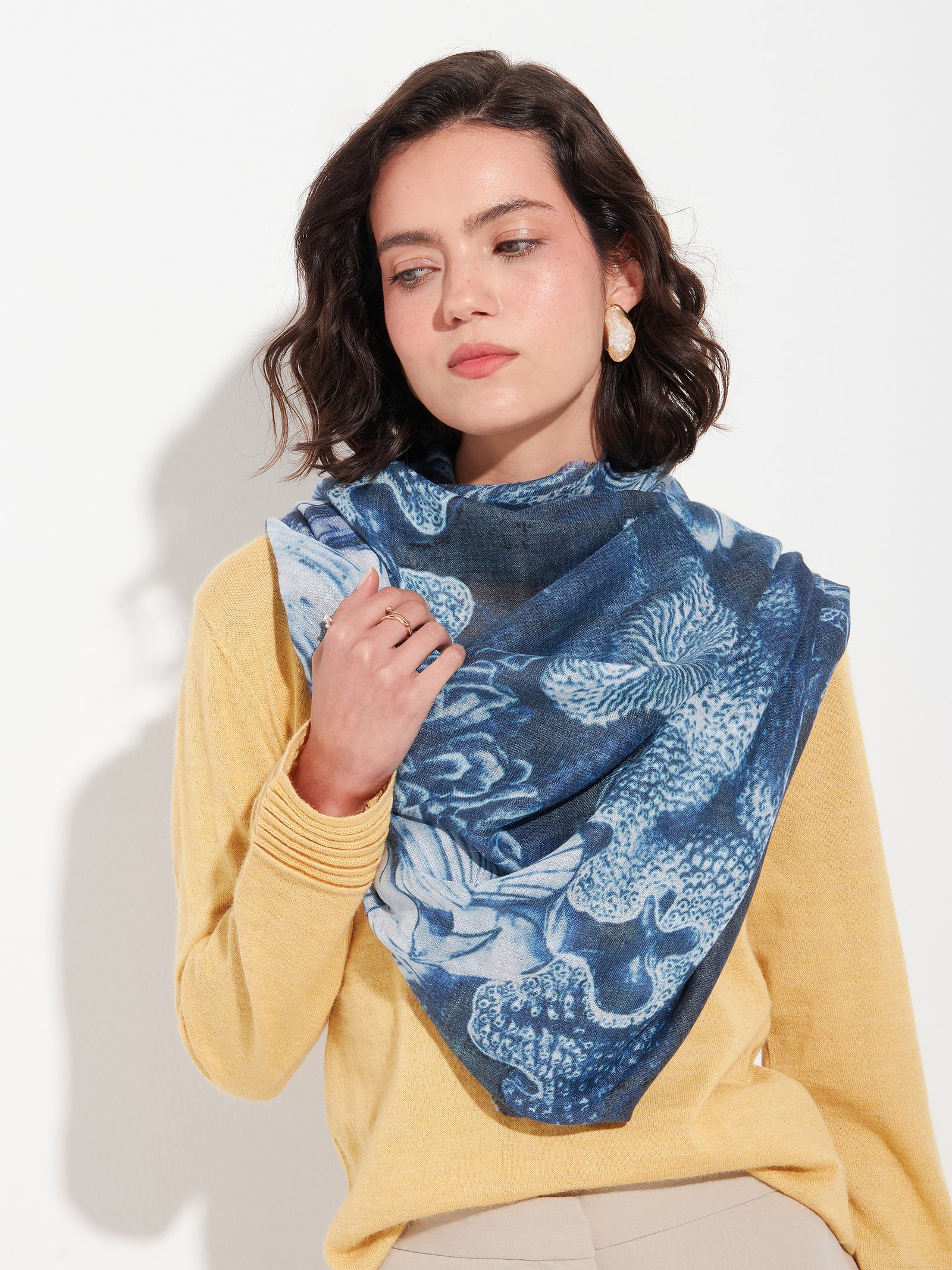 Zanone Blue Baby Alpaca Stole