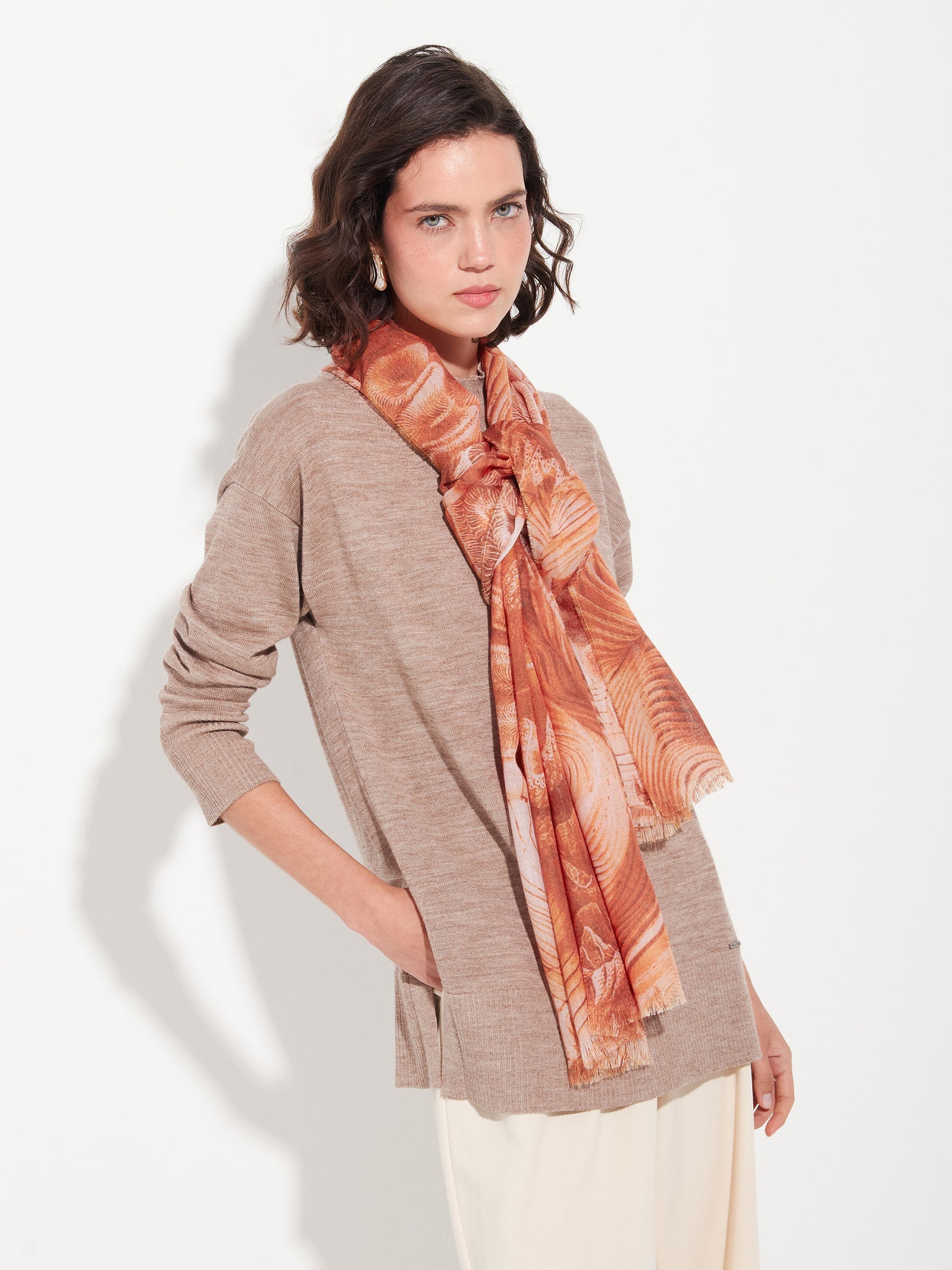 Zanone Baby Alpaca Stole Orange