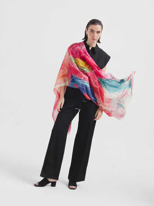 Estola Peces En Color De Baby Alpaca Color Multicolor