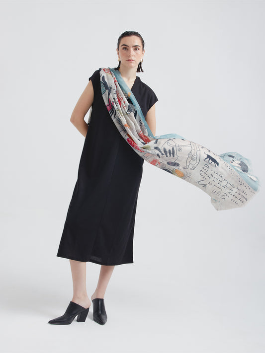 Estola La Caleta De Baby Alpaca Color Multicolor