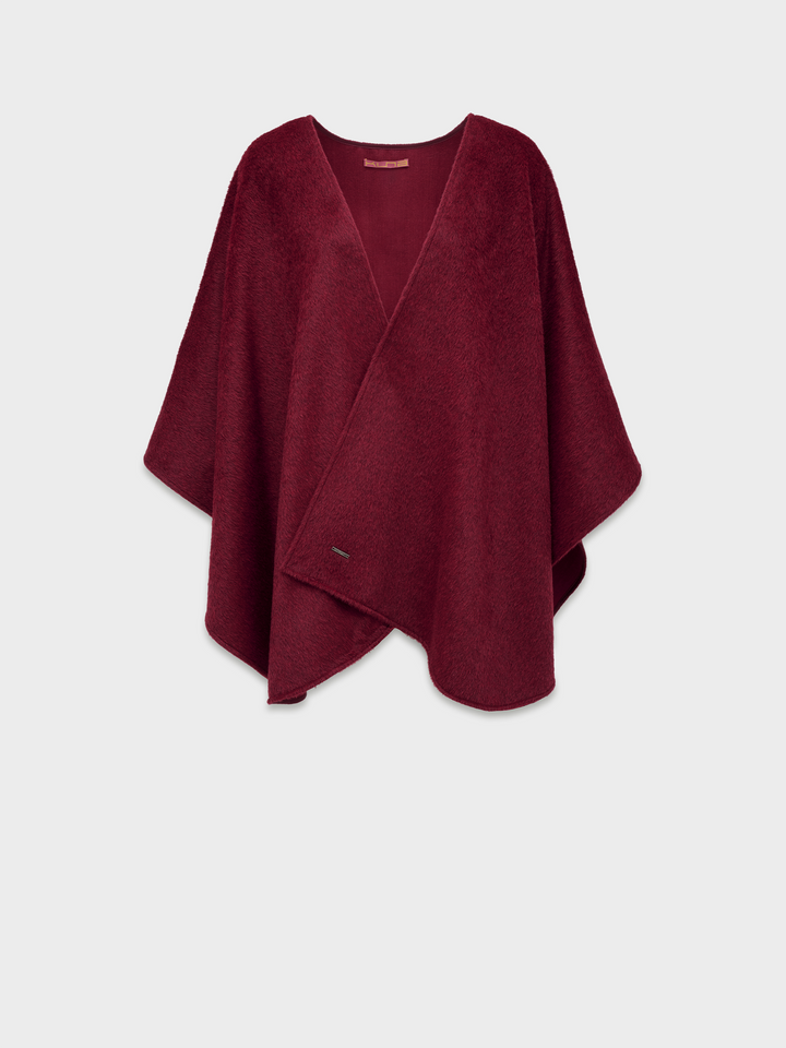 Agile Suri Baby Alpaca Cape in Maroon