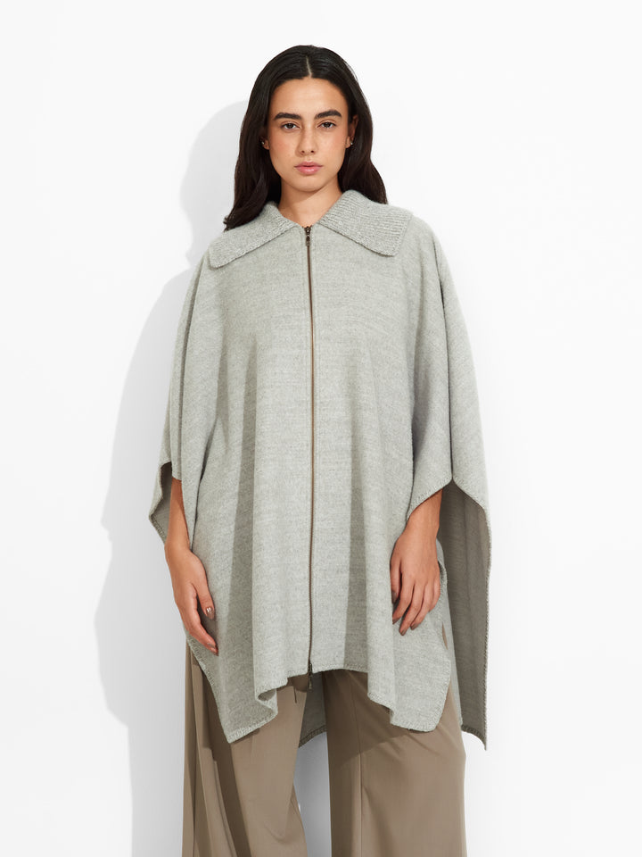 Zendaya Baby Alpaca Cape, Grey