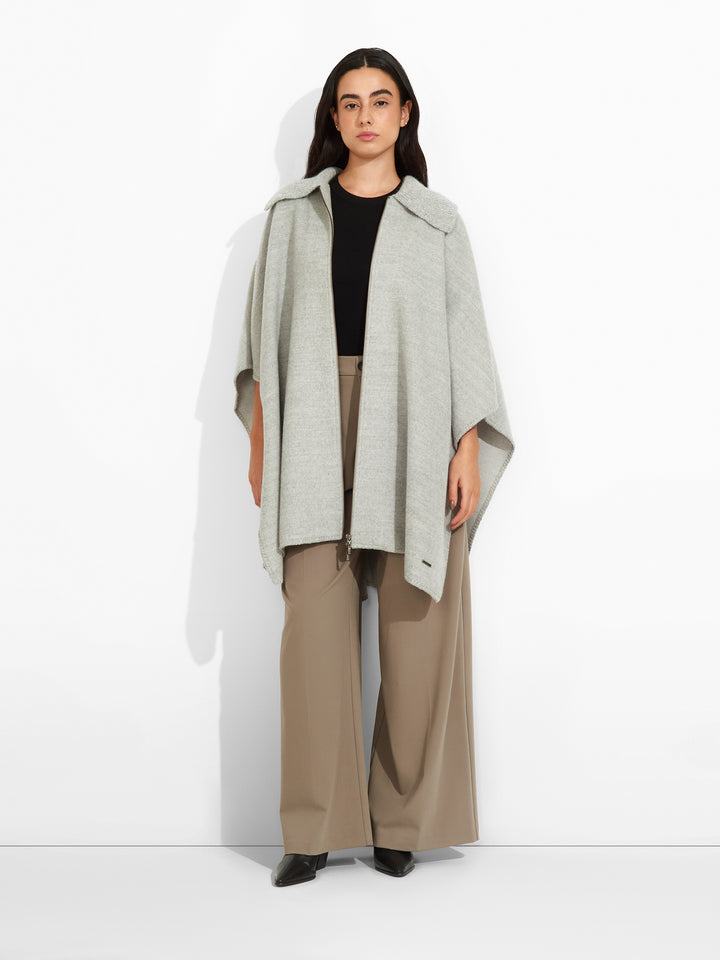 Zendaya Baby Alpaca Cape, Grey