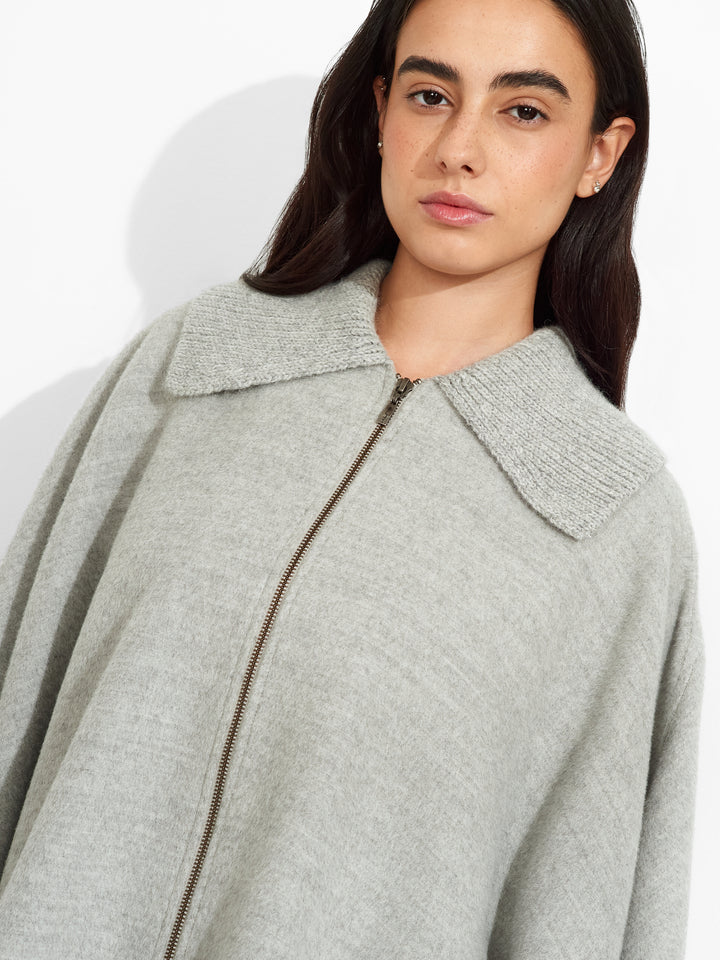 Zendaya Baby Alpaca Cape, Grey
