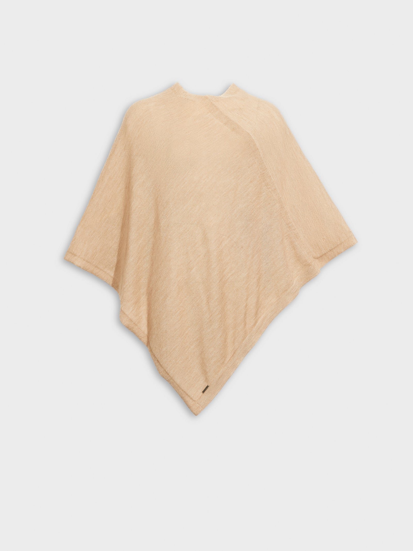 Beige Baby Alpaca Poncho Almond