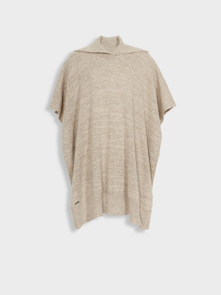 Poncho Zoila De Baby Alpaca Color Beige