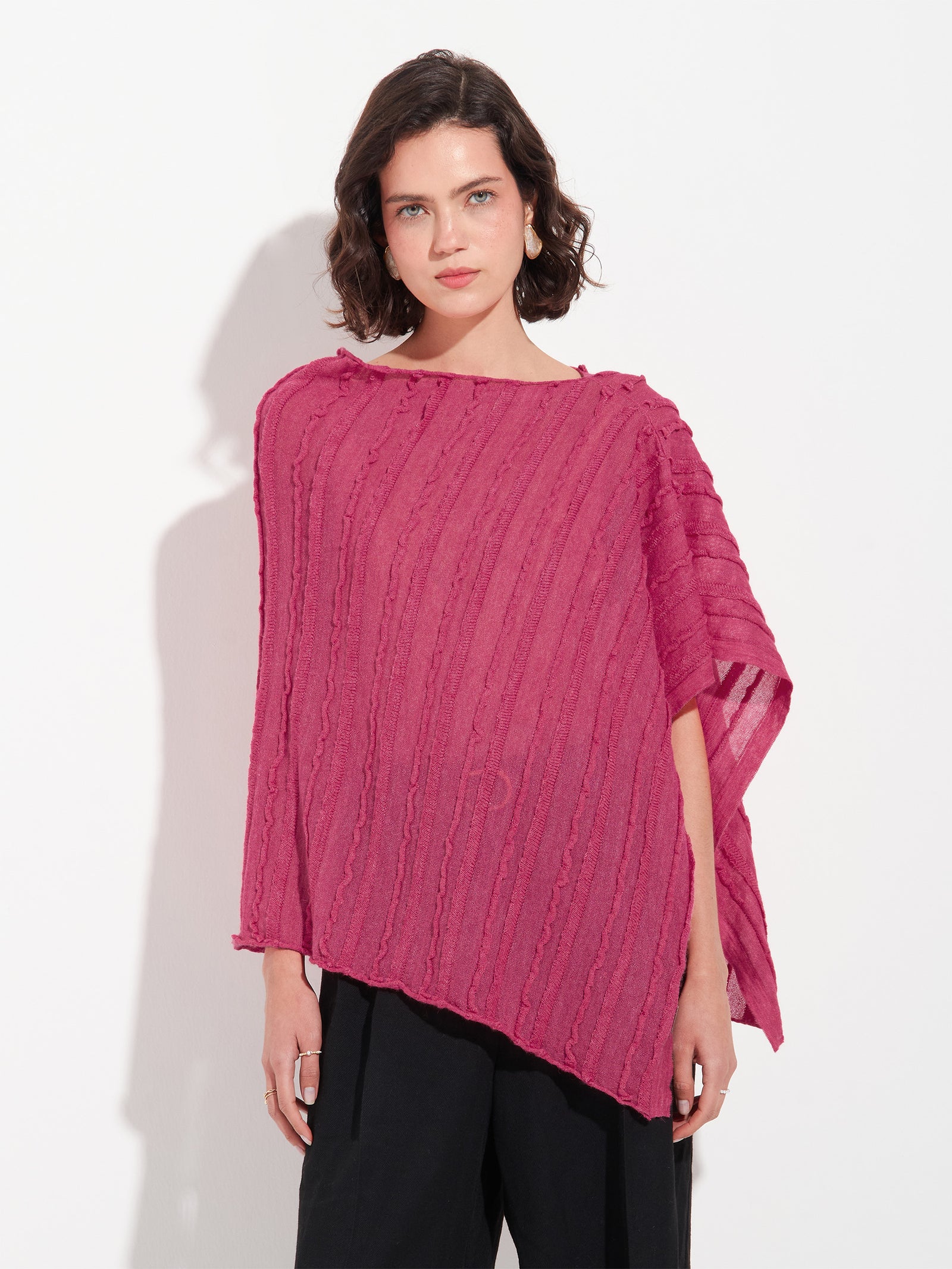 Fuchsia Baby Alpaca Zarina Poncho