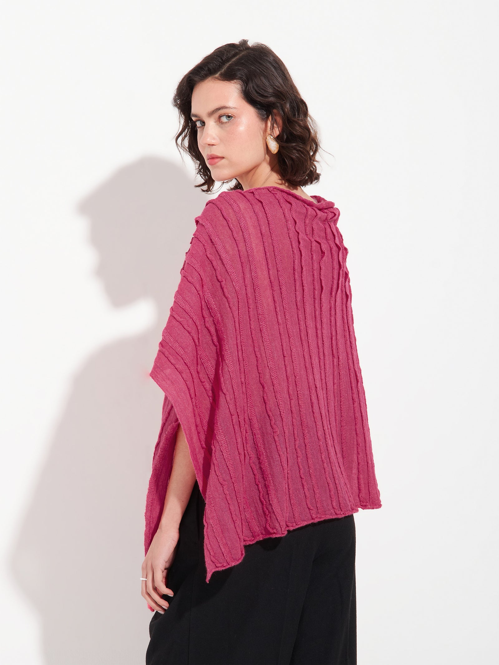 Fuchsia Baby Alpaca Zarina Poncho