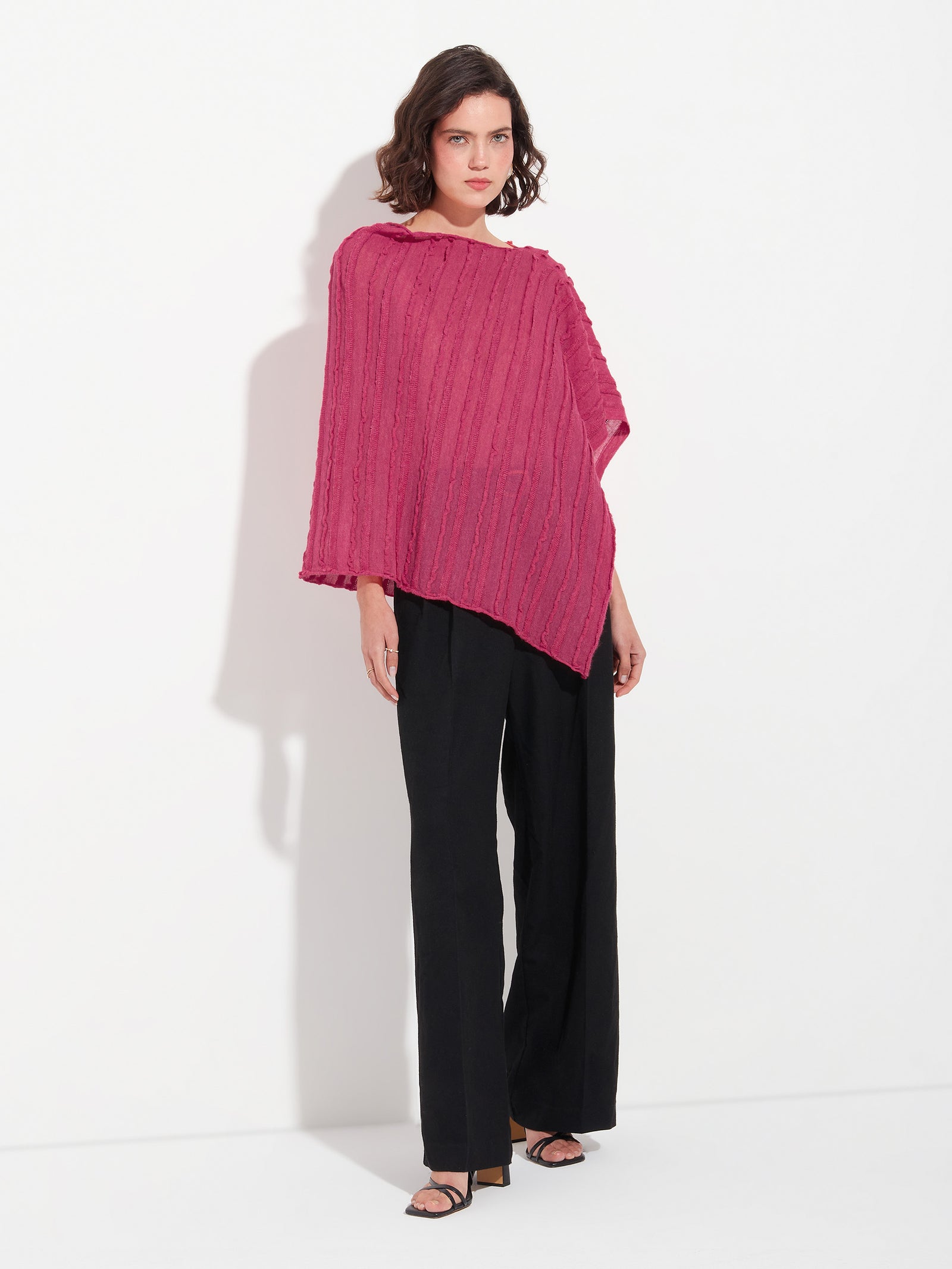 Fuchsia Baby Alpaca Zarina Poncho