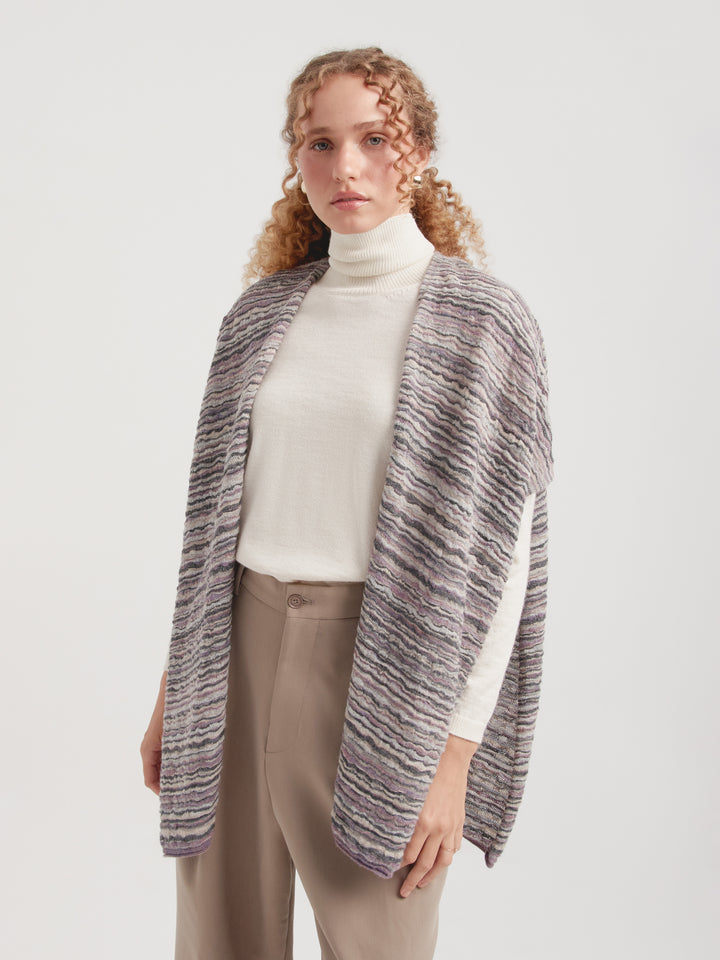 Poncho Corina De Baby Alpaca Color Morado