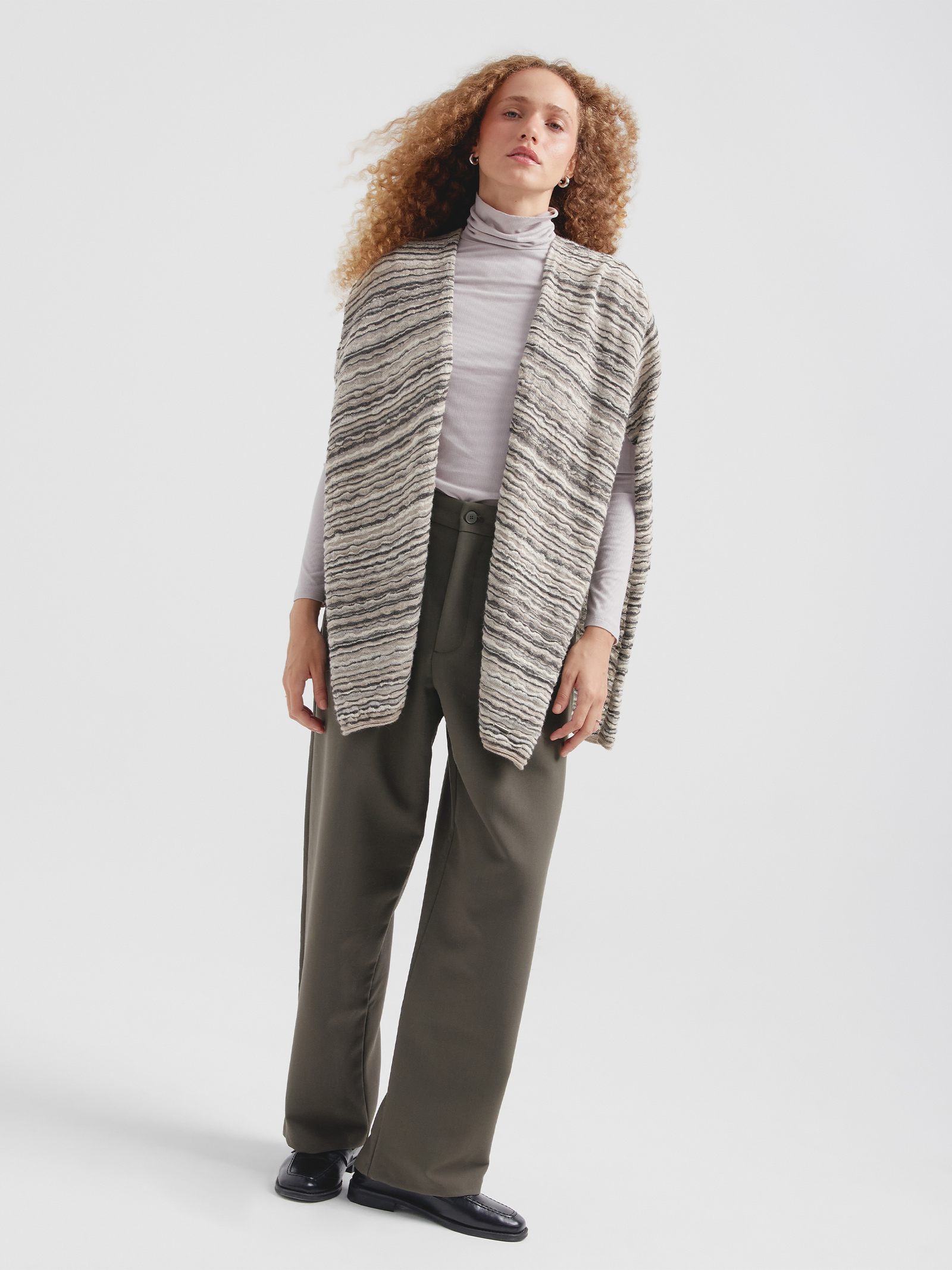 Poncho Corina De Baby Alpaca Color Beige