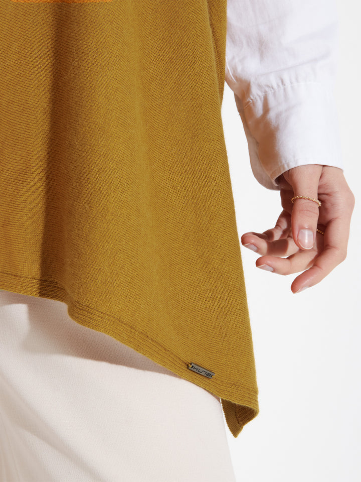 Poncho Zarah De Algodón Color Amarillo