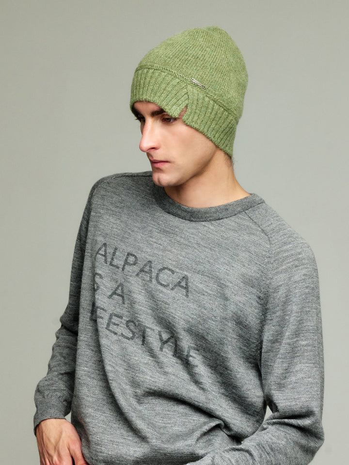 Gorro Yrma De Baby Alpaca Color Verde