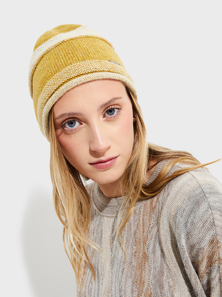 Gorro Ydris De Baby Alpaca Color Amarillo
