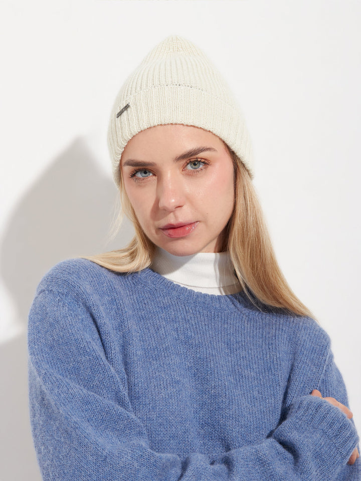 Gorro Apostrofe De Baby Alpaca Color Blanco