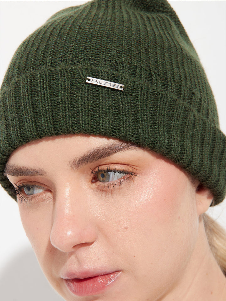 Gorro Apostrofe De Baby Alpaca Color Verde