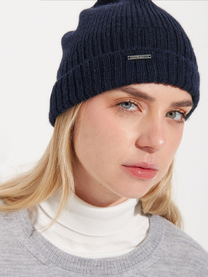 Gorro Apostrofe De Baby Alpaca Color Azul
