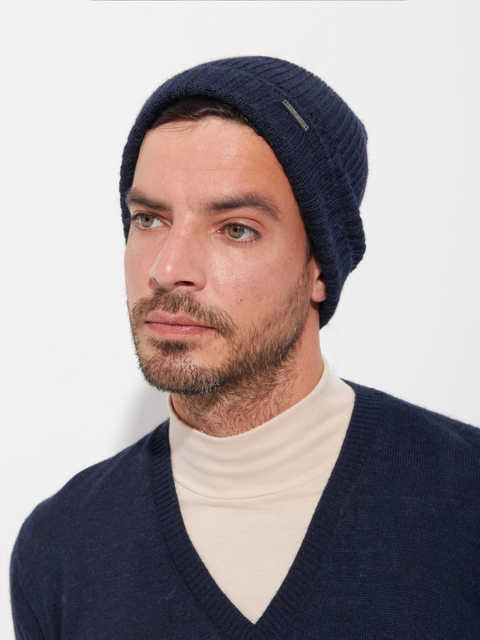 Gorro Apostrofe De Baby Alpaca Color Azul