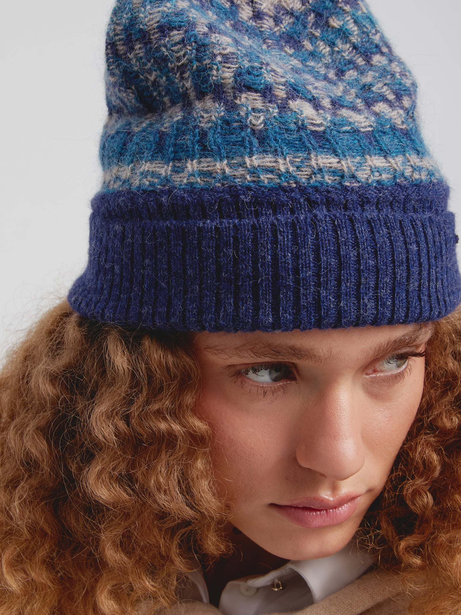 Gorro Calvados De Baby Alpaca Color Azul
