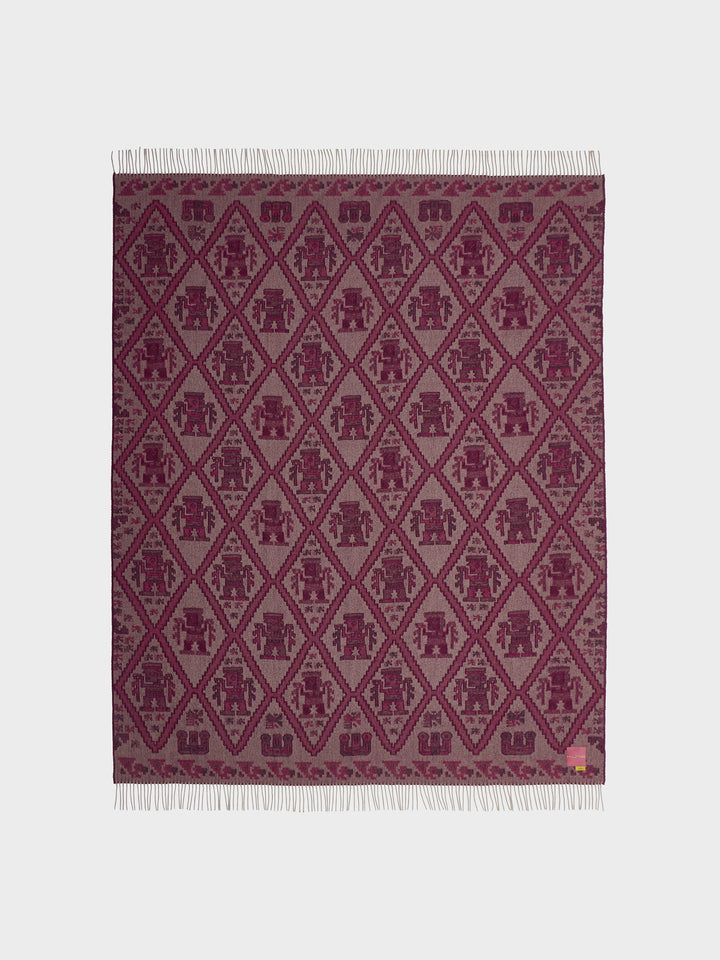 Manta Mochica - 2 De Baby Alpaca Color Guinda