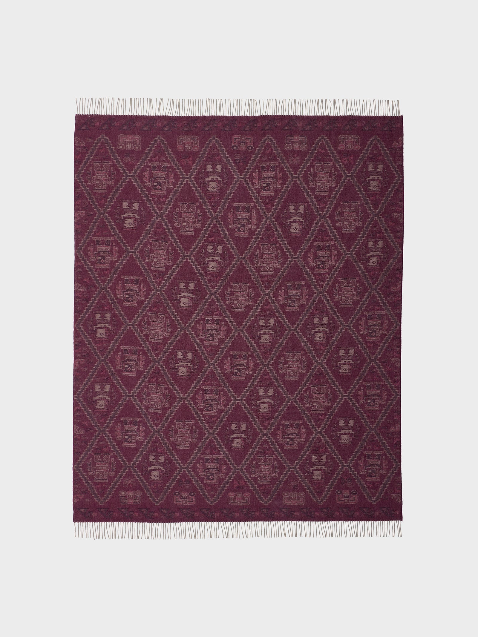 Mochica Blanket - 2 Baby Alpaca Maroon