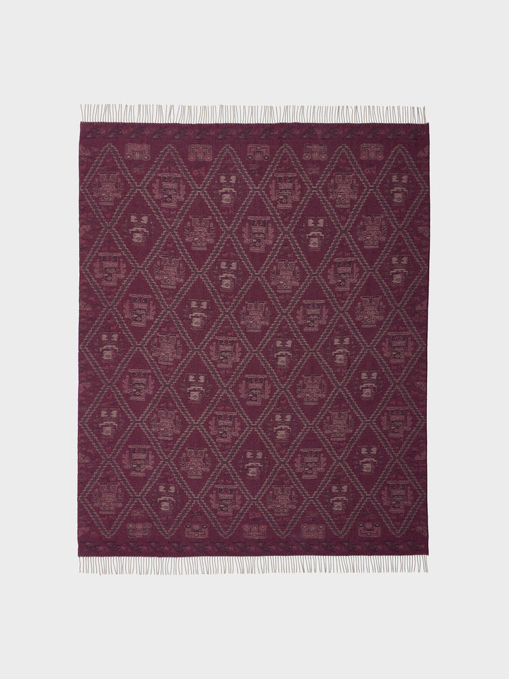 Manta Mochica - 2 De Baby Alpaca Color Guinda