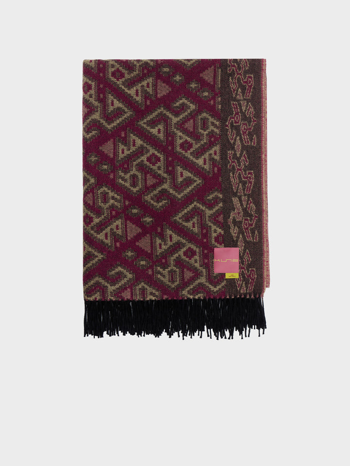 Manta Chincha - 2 De Baby Alpaca Color Rojo