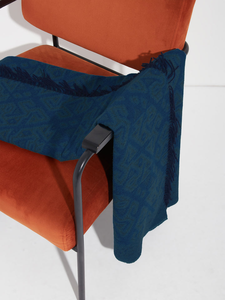 Manta Chincha - 2 De Baby Alpaca Color Azul