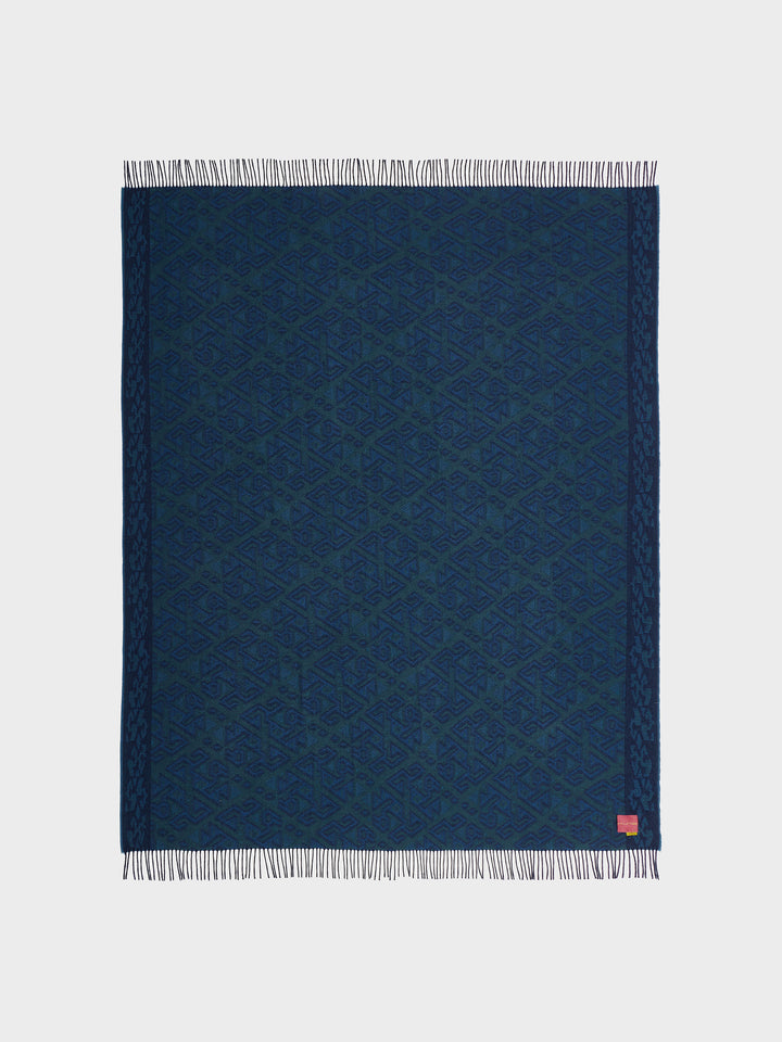 Manta Chincha - 2 De Baby Alpaca Color Azul