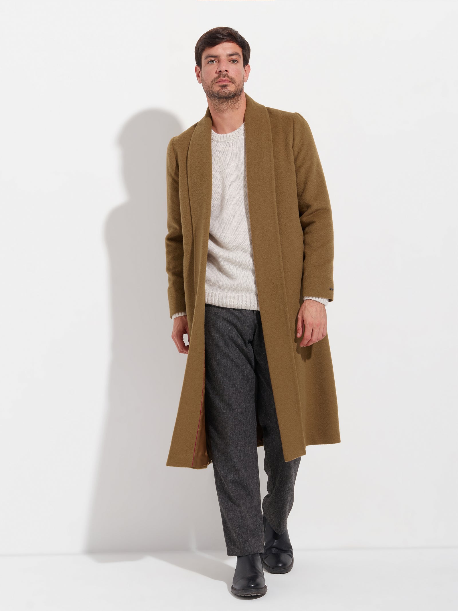 ABRIGO LONG SWING DE BABY ALPACA COLOR CAMEL