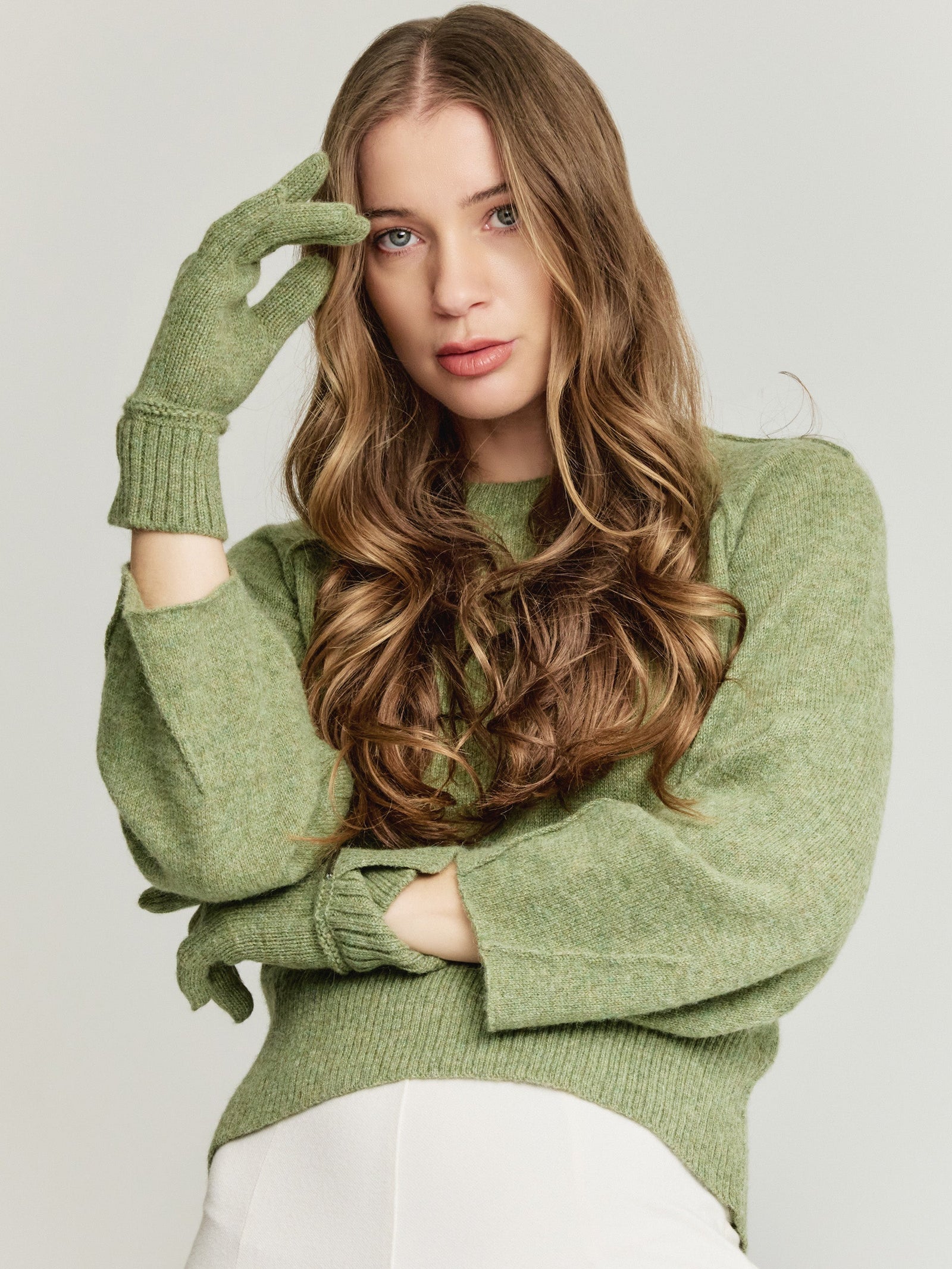 Yrma Baby Alpaca Green Gloves