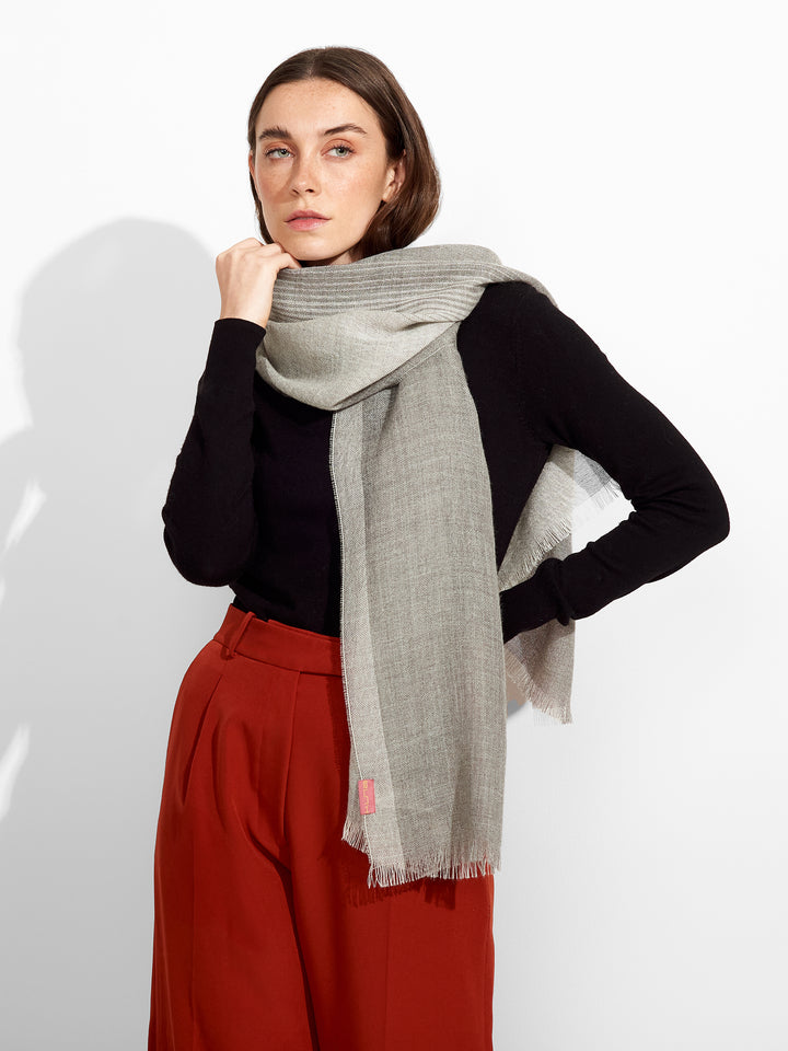 Estola Pesca De Baby Alpaca Color Gris