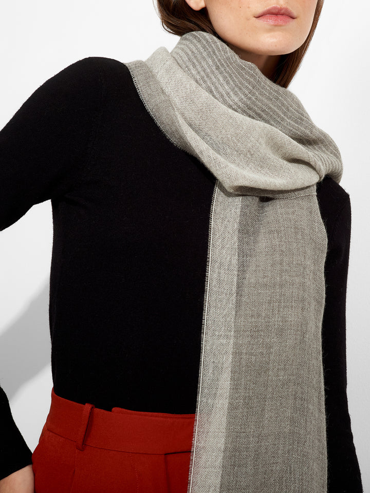 Estola Pesca De Baby Alpaca Color Gris