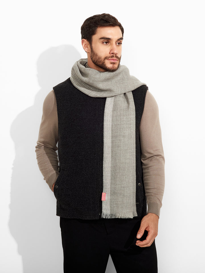 Estola Pesca De Baby Alpaca Color Gris