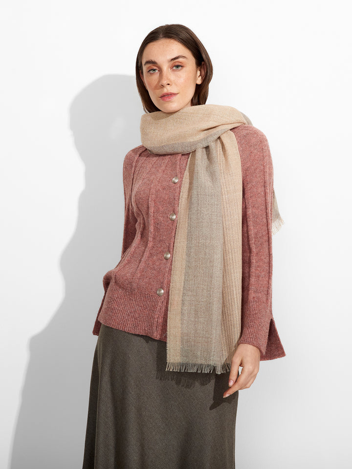 Estola Pesca De Baby Alpaca Color Gris